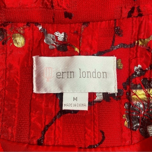 Erin London Women’s Beautiful Vintage Floral Blazer Medium Red/Black/Gold EUC - Picture 9 of 9